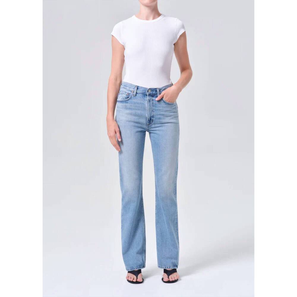 NEW AGOLDE leena high rise jean in stream
